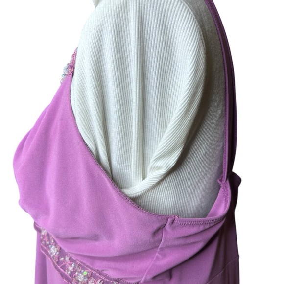 Vintage Y2K Floral Babydoll Fairy Top Sleeveless Sequins Lace Studio 1940 16W - Picture 3 of 6